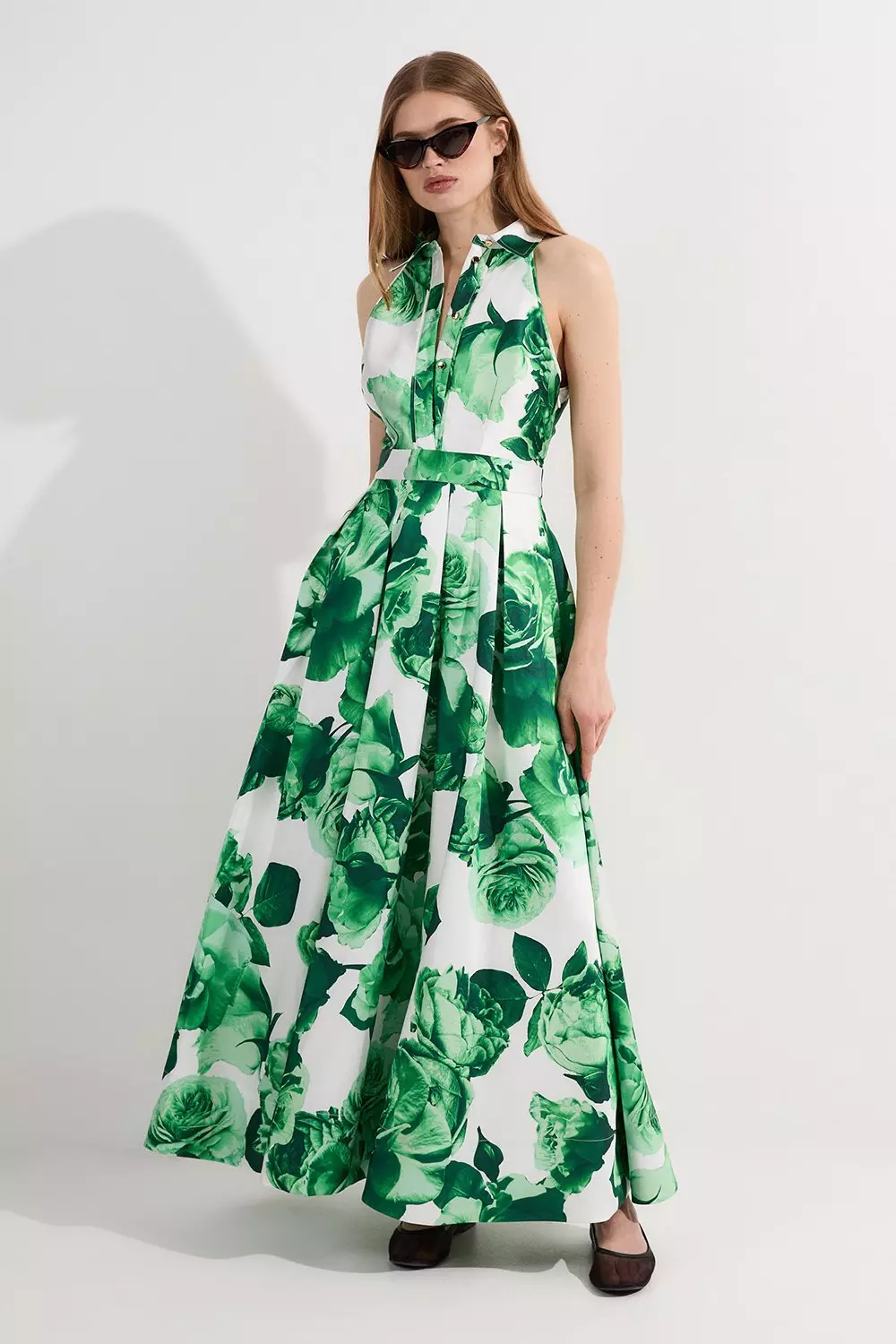 【KAREN MILLEN】Garden Floral Twill Collared Maxi Dress Buy Karen Millen Garden Floral Twill Collared Maxi Dress In