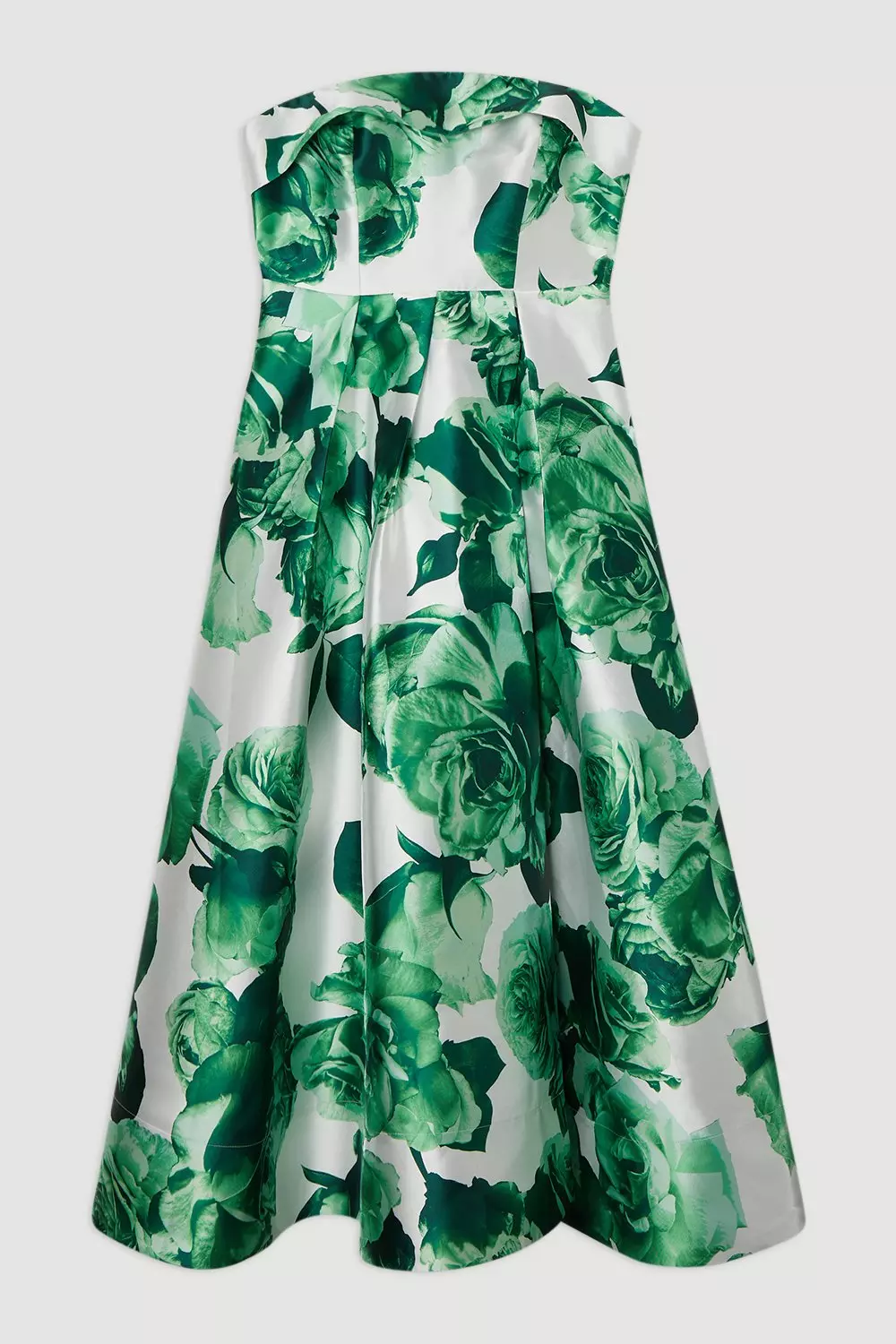 【Karen Millen】グリーンローズ ツイル 花柄 プロムドレス Green Rose Twill Maxi Split Prom Dress | Karen Millen