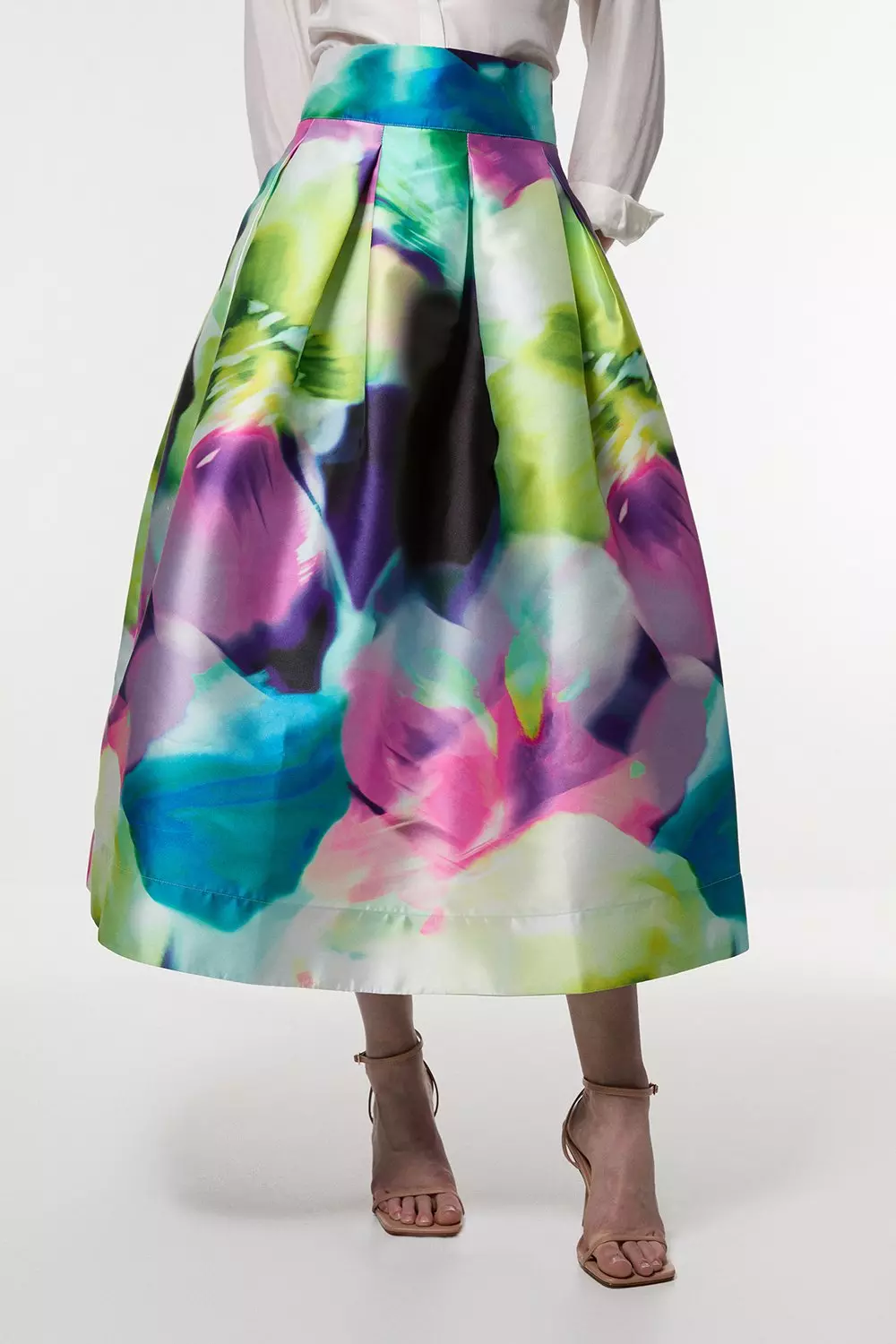 Floral Twill Woven Prom Skirt | Karen Millen