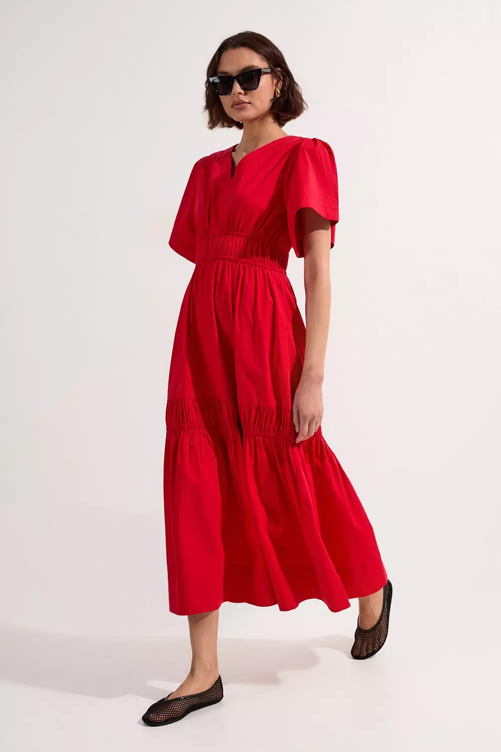 【KAREN MILLEN】シャーレッドコットン マキシドレス 2色 bkk24917_red_xl?$