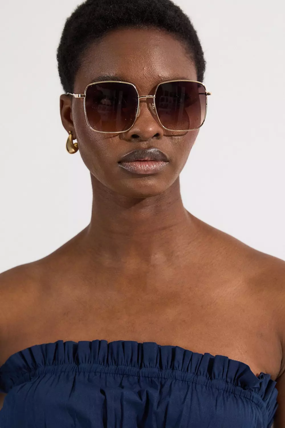Shirred Cotton Tiered Bandeau Woven Maxi Dress | Karen Millen