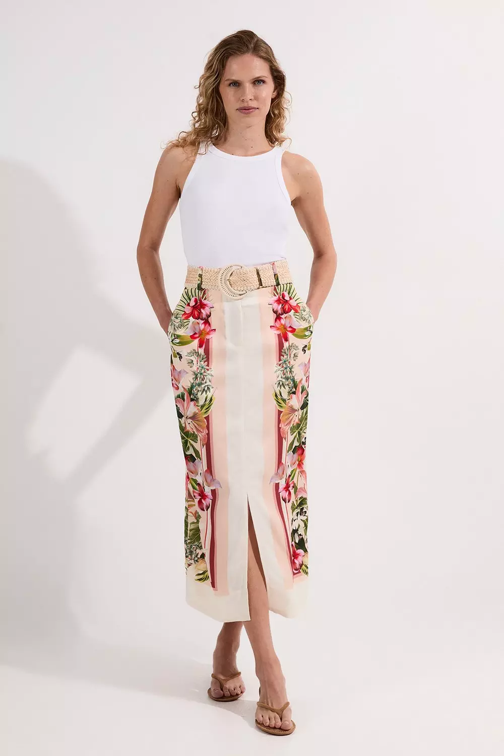 【I AM MARI】Paykan Banding Skirt bkk24944_multi_xl?$
