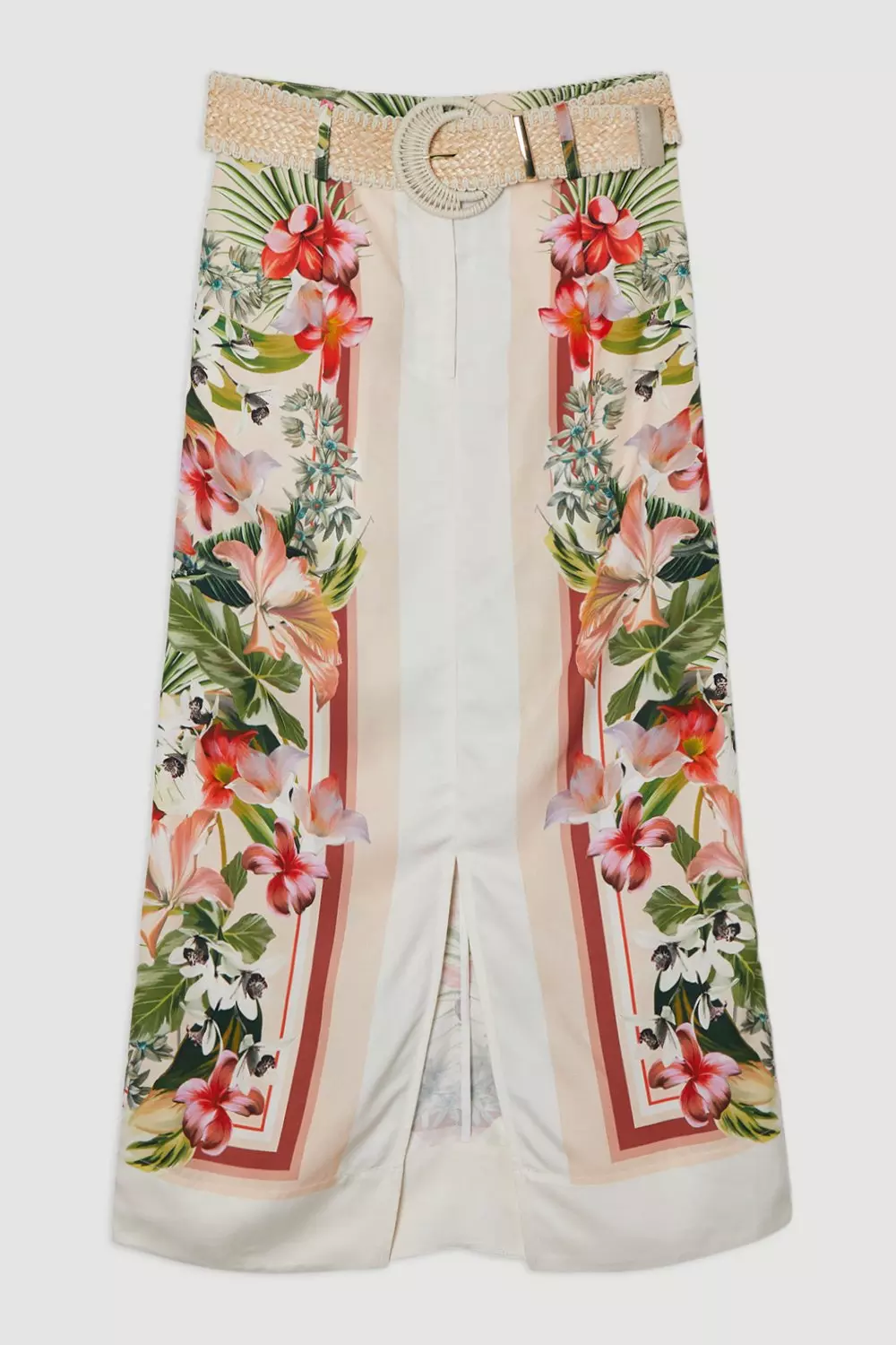 日本未入荷★Karen Millen リネンラップキュロット Shirred Cotton Tiered Fruit Print Halter Neck Woven Top