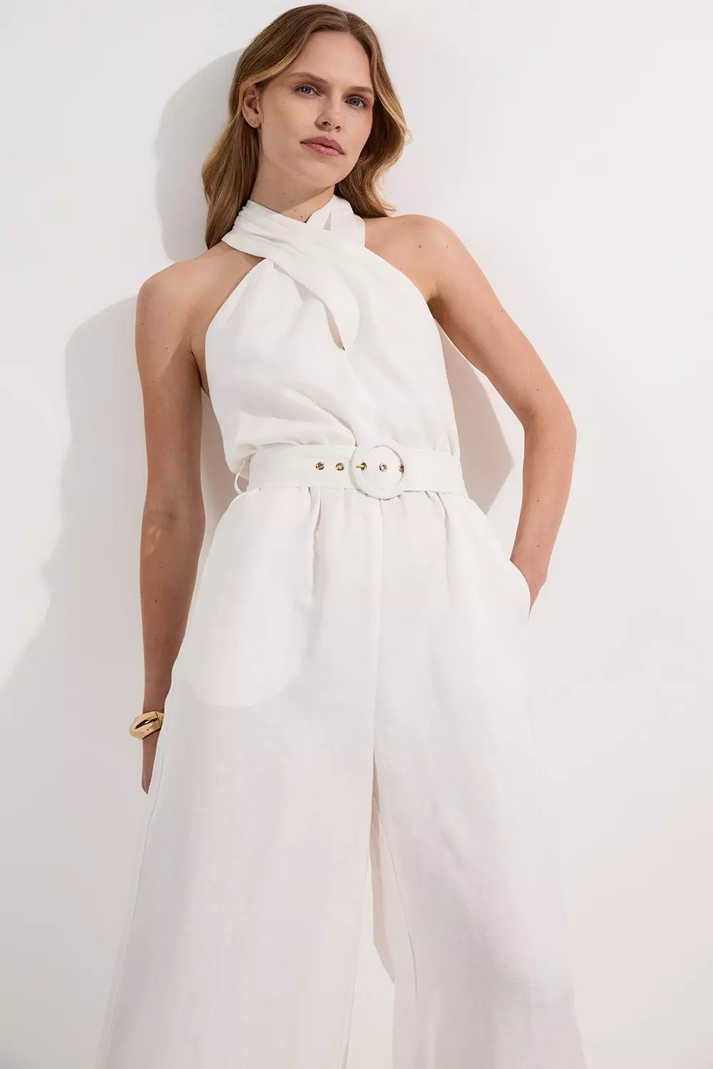 KAREN MILLEN リネン ノースリーブ オールインワン bkk19678_natural_xl?pdp.template