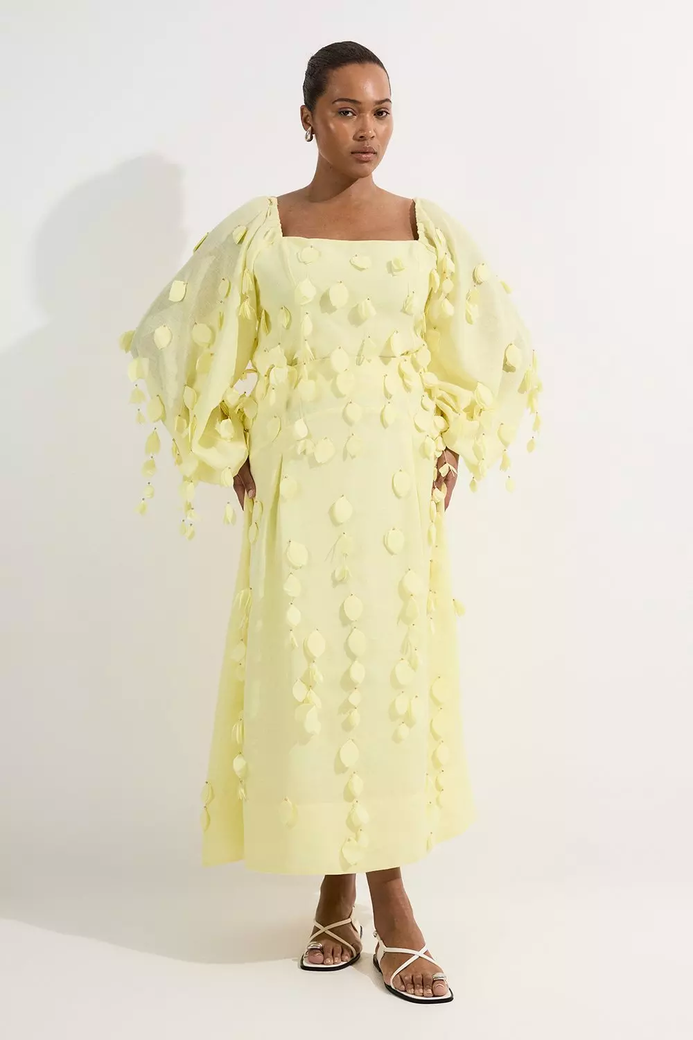 KAREN MILLEN 日本未入荷 花柄 イエロー フレア ドレス イエロー系花柄ミニドレス/山崎みどり - カラードレス