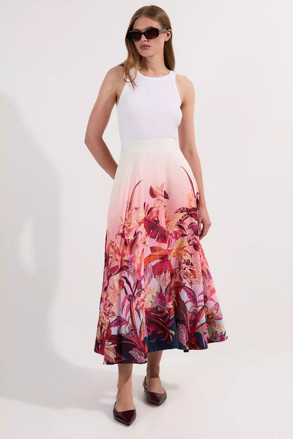 ◆KAREN MILLEN◆花柄シルクコットン織りプロムスカート bkk25002_pink_xl?$