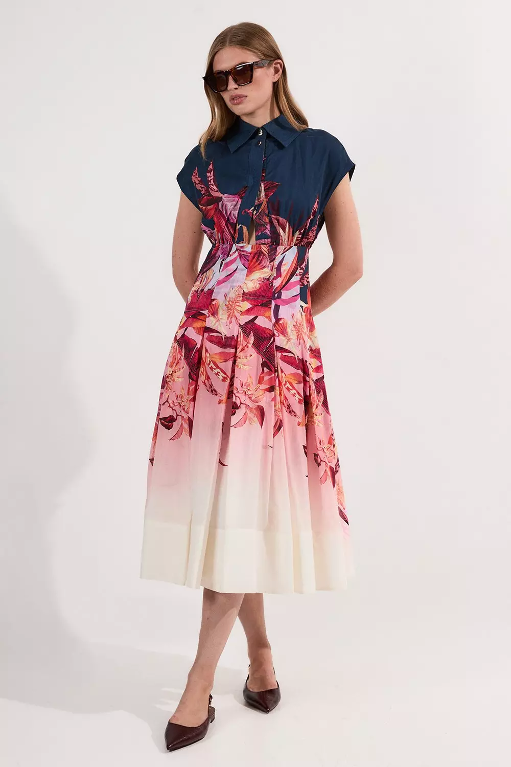 【KAREN MILLEN】トロピカルフローラル ハイネック マキシドレス bkk25003_pink_xl?$
