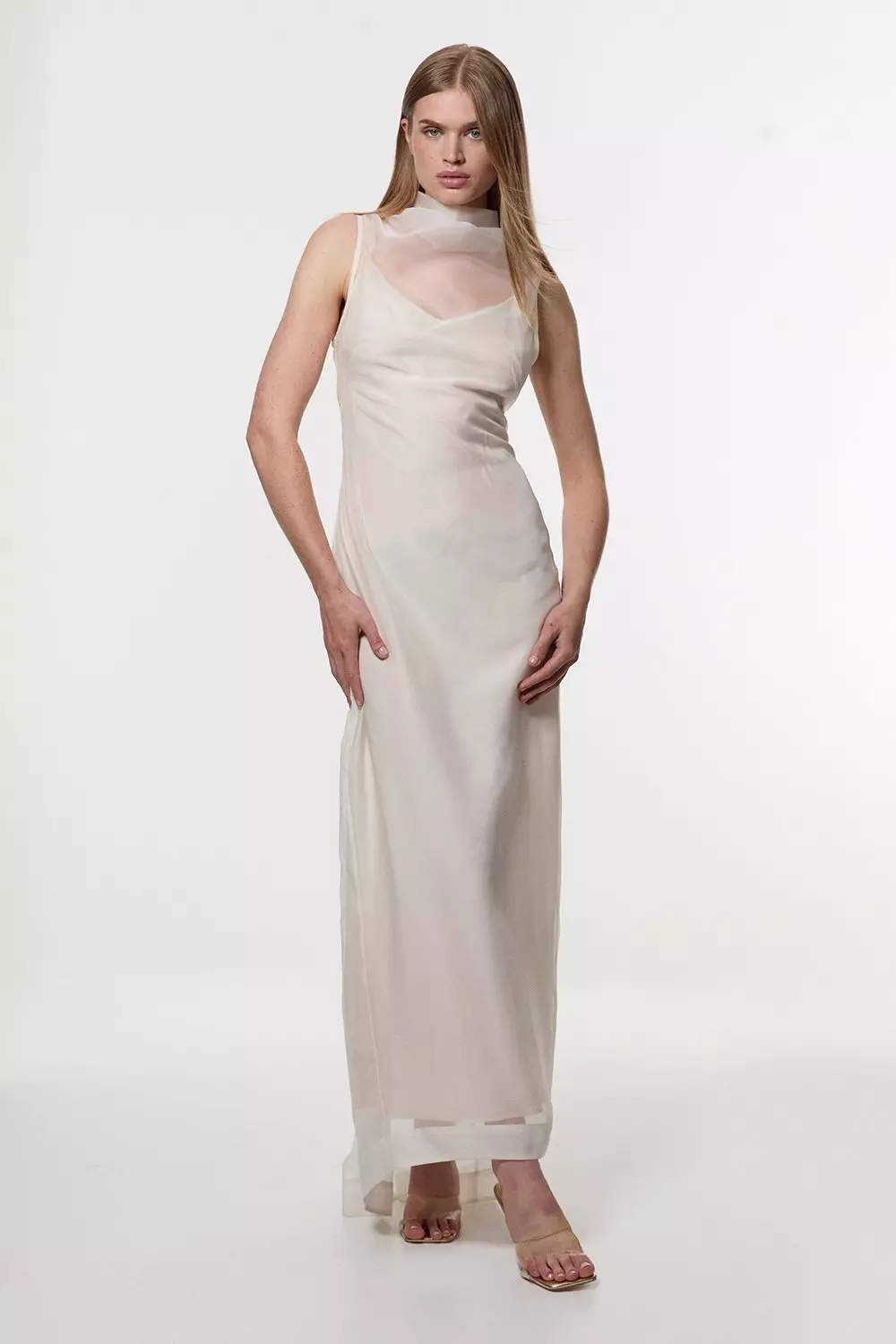 【KAREN MILLEN】Digital Ophelia☆オーガンジーフィットドレス Digital Ophelia Printed Organza Fishtail Corset Maxi Dress