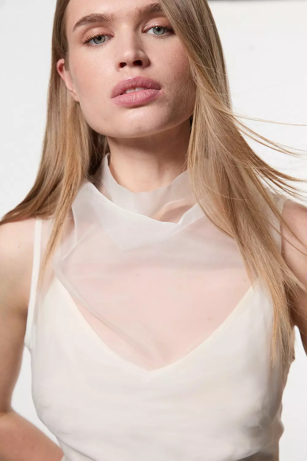 Digital Ophelia Organdie High Neck Maxi Dress | Karen Millen