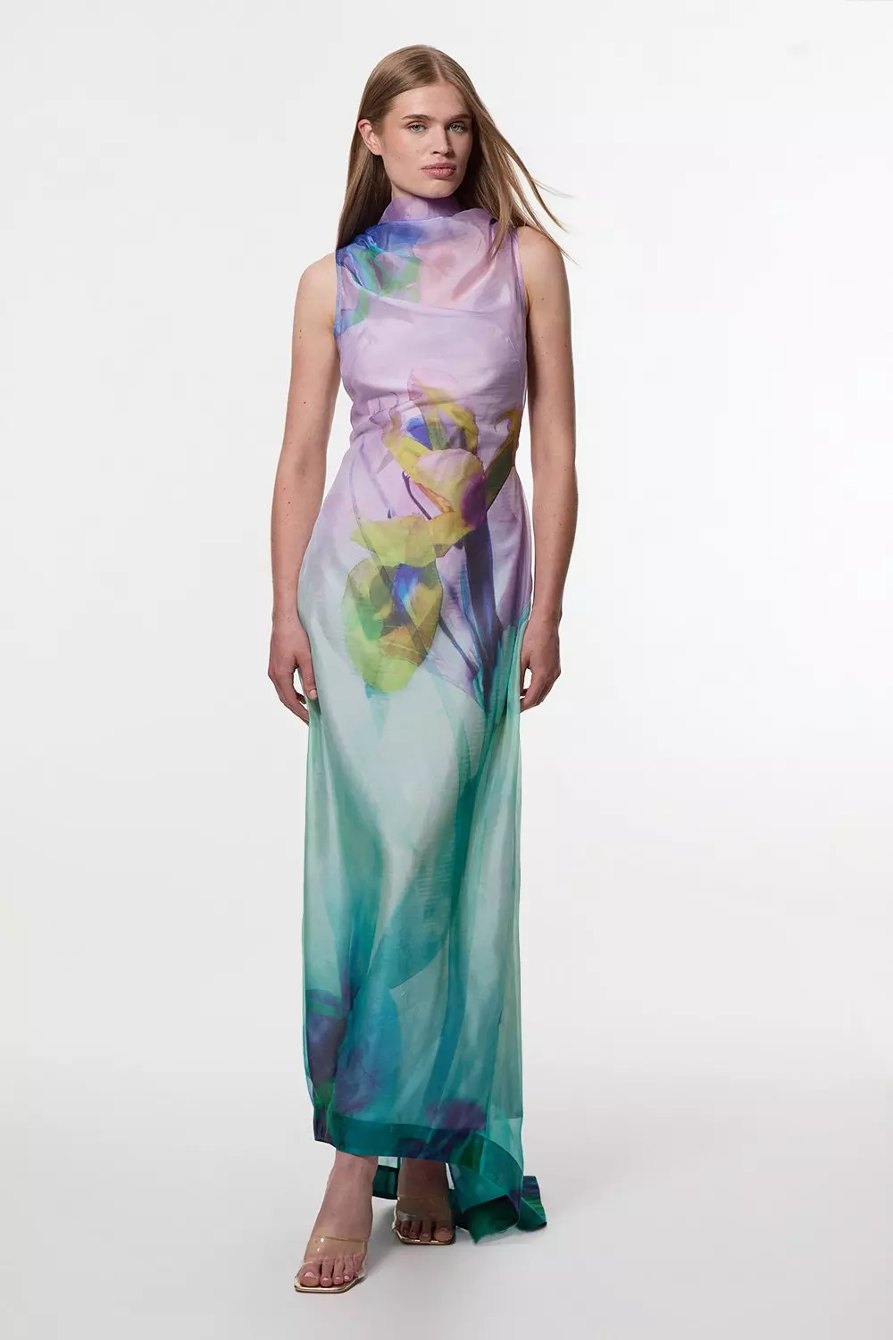 KAREN MILLEN*フローラル アップリケ オーガンジードレス bkk25007_floral_xl?$