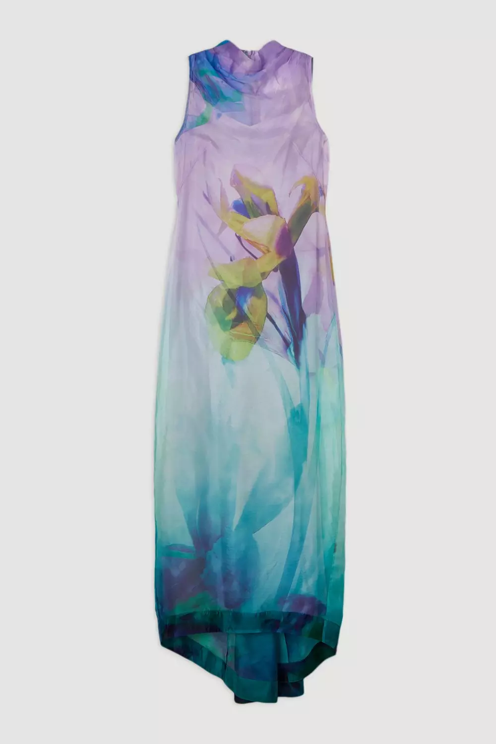 Digital Ophelia Floral Organdie High Neck Maxi Dress | Karen