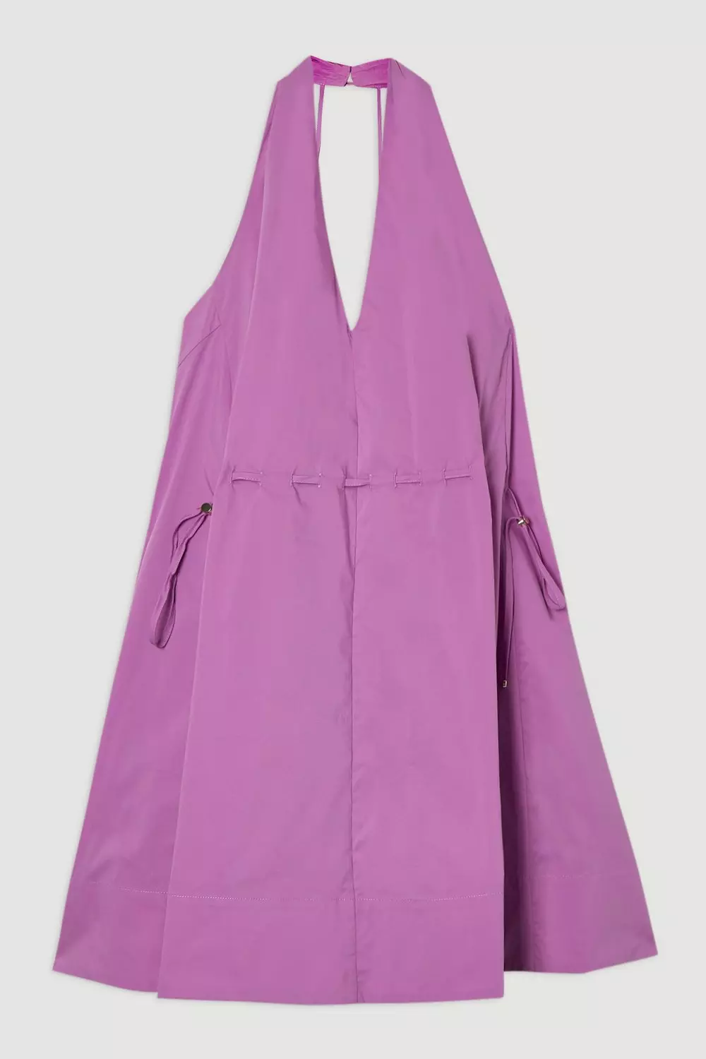 ★Karen Millen★ シャーリングウエストウーブンミニドレス Cotton Ruched Waist Woven Mini Dress | Karen Millen