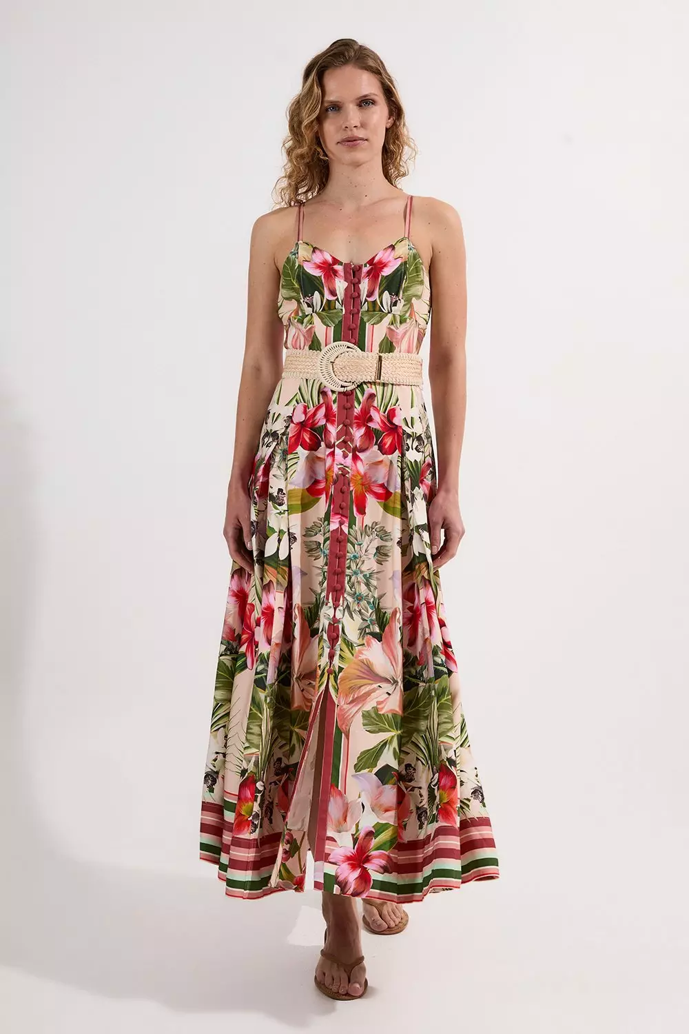 ★Karen Millen★ ミラーリネンフローラルウーブンマキシドレス bkk25027_multi_xl?$