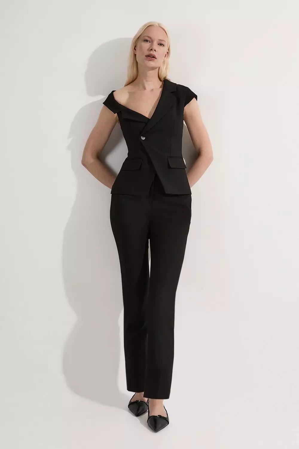 Black Compact Stretch Slim Leg Dress Pants alternative image