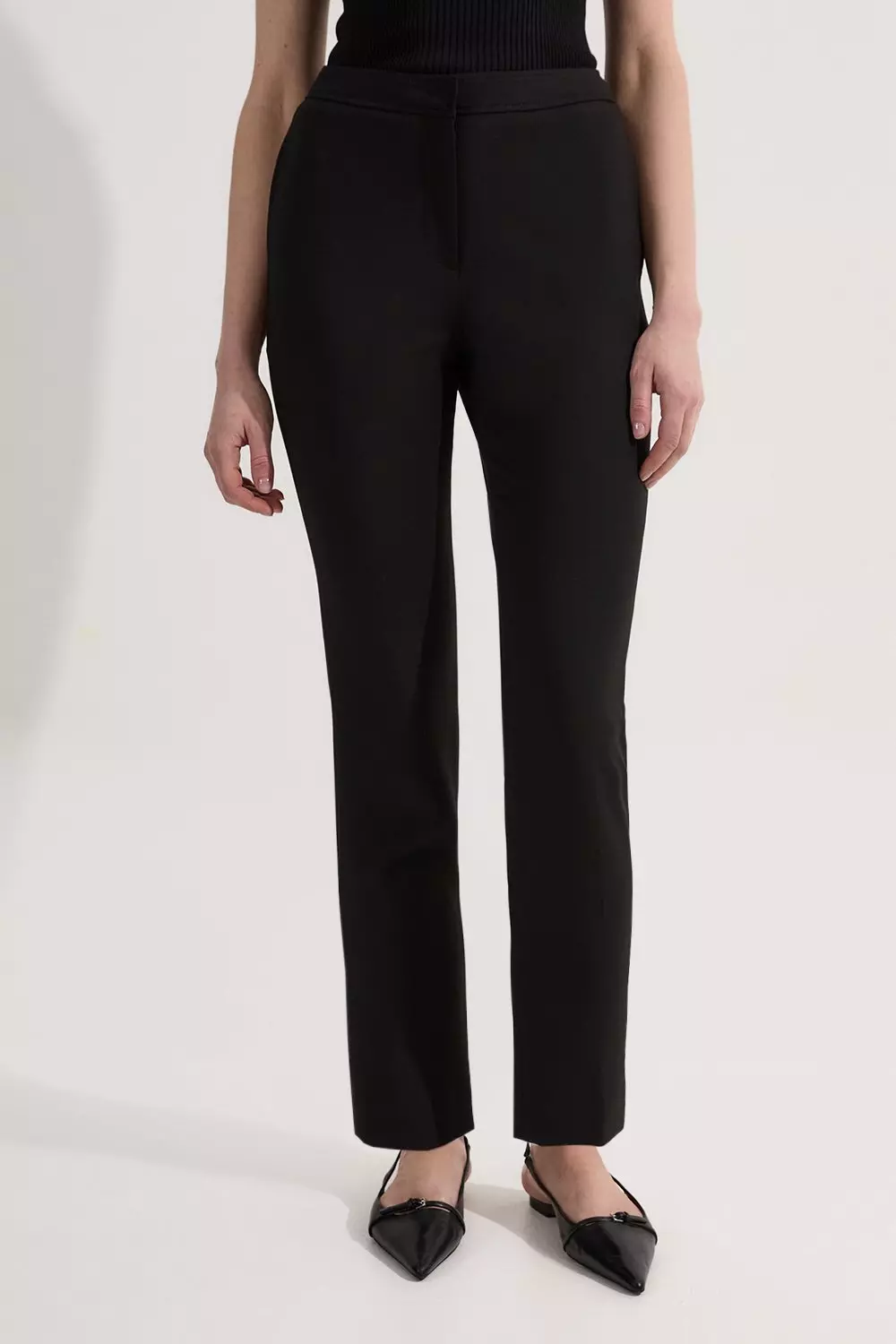 Black Compact Stretch Slim Leg Dress Pants alternative image