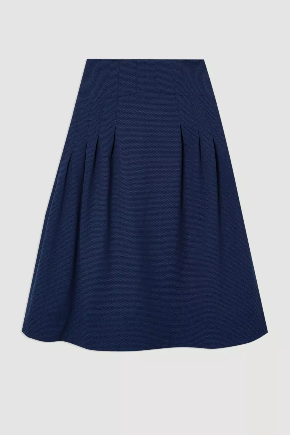 Navy Tailored Textured Full Midi Skirt alternative image