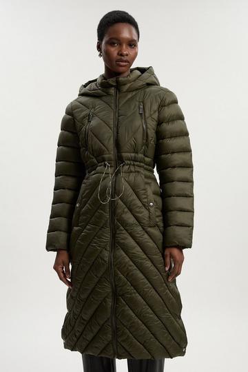 Petite Lightweight Knee Length Packable Coat khaki