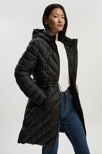 Black Petite Lightweight Packable Coat