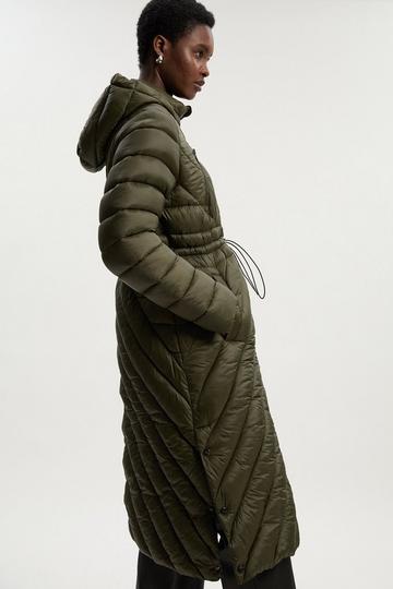 Lightweight Knee Length Packable Coat khaki