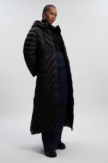 Plus Size Lightweight Packable Maxi Coat black