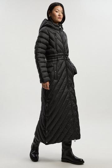 Black Tall Lightweight Packable Maxi Coat