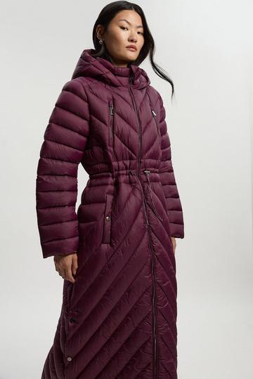 Lightweight Packable Maxi Coat berry