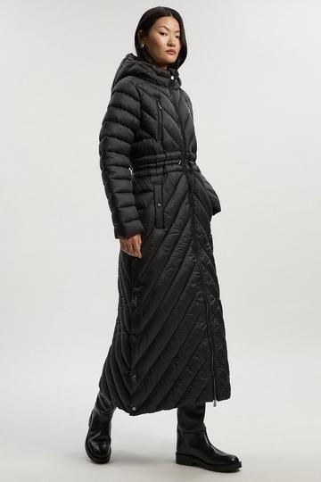 Black Lightweight Packable Maxi Coat