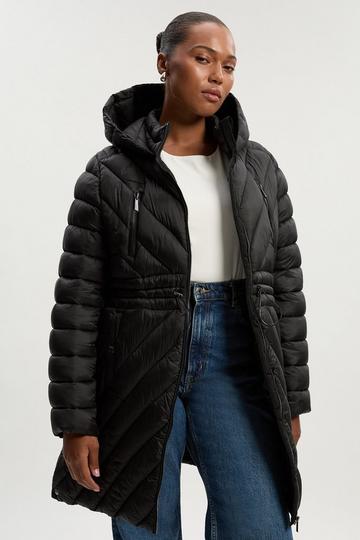 Black Plus Size Lightweight Packable Coat