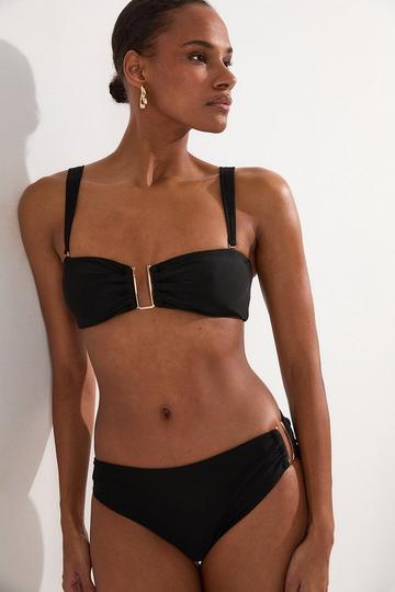 Black Bikini Bottoms With Gold Trim