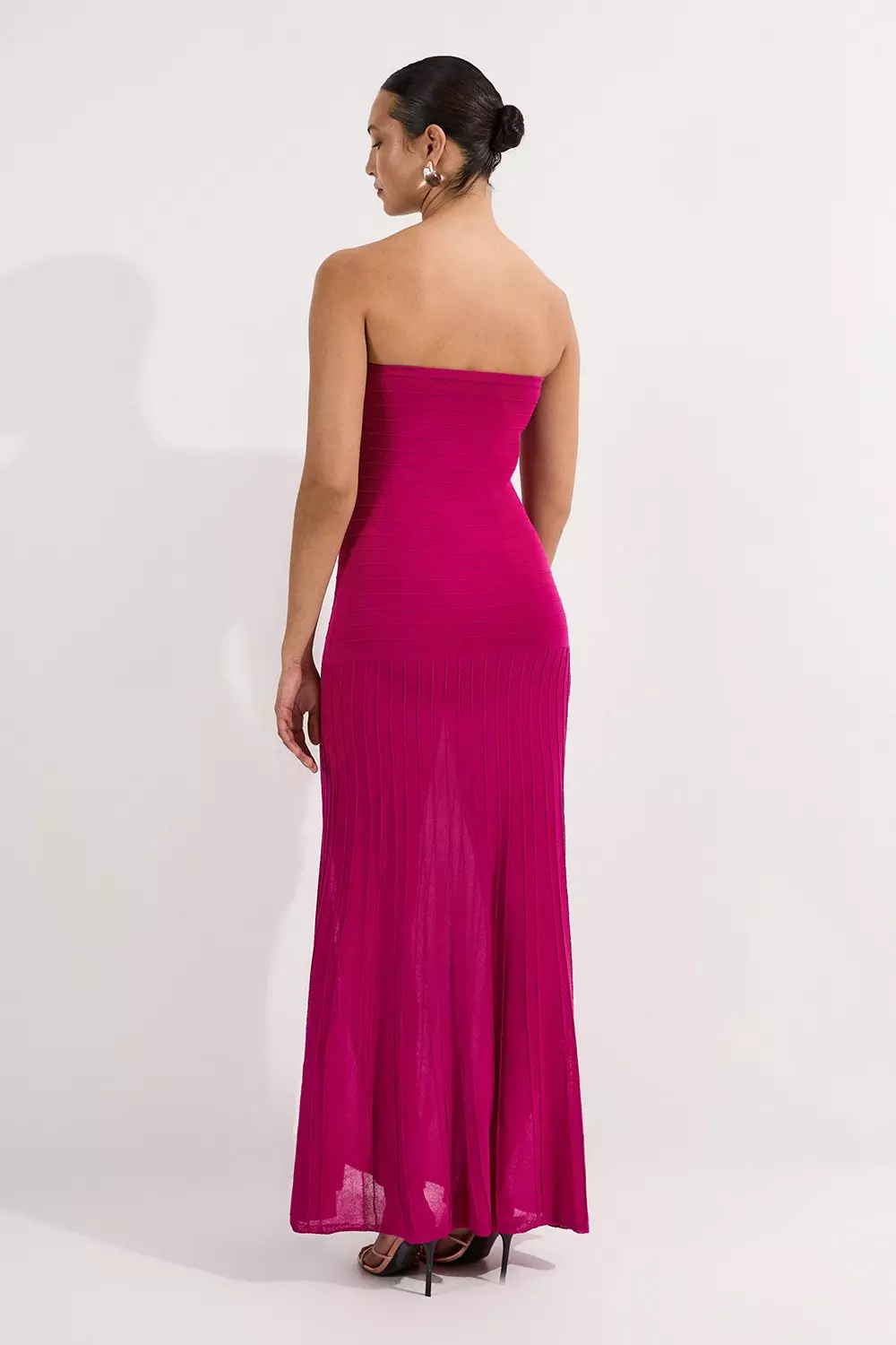 Striped Bardot Knit Maxi Dress | Karen Millen