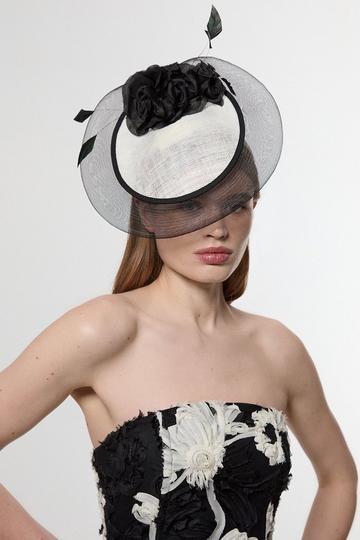 Flower Detailed Fascinator mono