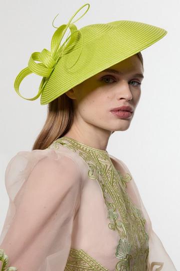 Quill Detailed Contrast Fascinator lime