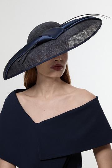 Navy Quill Detailed Asymmetrical Fascinator