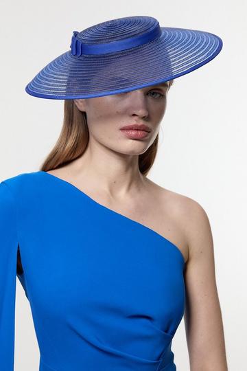 Asymmetric Disk Bow Detailed Fascinator cobalt