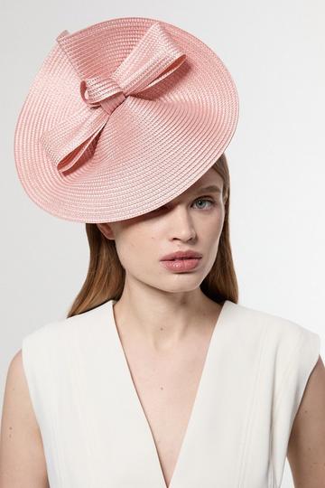 Disk Bow Detailed Fascinator blush