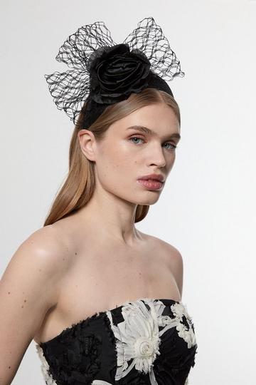Face Vail Netting Fascinator black