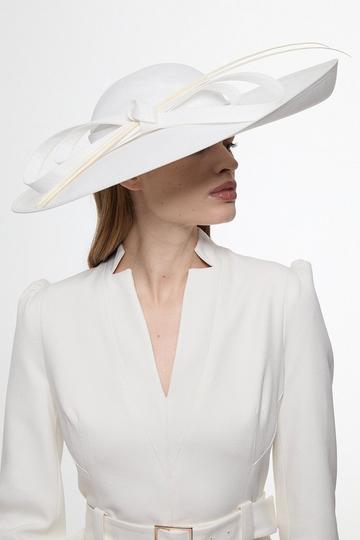 Quill Bow Detailed Disk Fascinator ivory