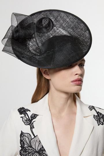 Asymmetric Disk Detailed Fascinator black