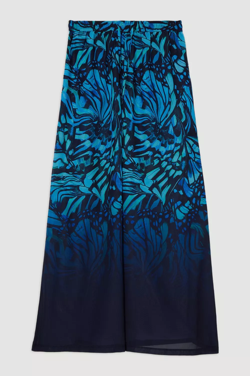 ★Karen Millen★ ビーチジョーゼットミラーワイドレッグパンツ Tall Ombre Butterfly Viscose Georgette Wide Leg Beach Pants