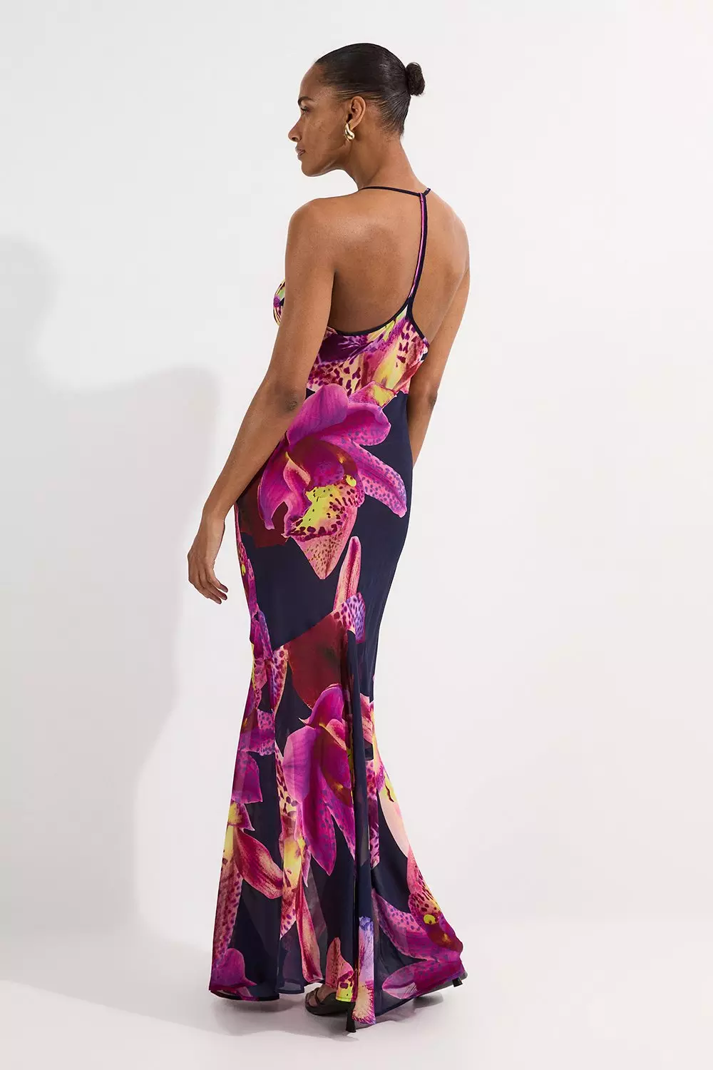 Navy Beach Viscose Georgette Photographic Floral Beach Slip Dress alternative image
