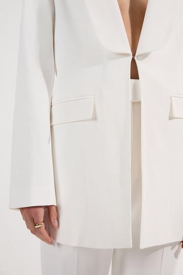 Polished Tailored Single Breasted Blazer ivory