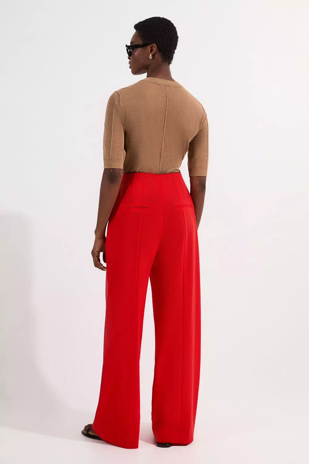 Tall Tailored High Waist Wide Leg Trousers | Karen Millen