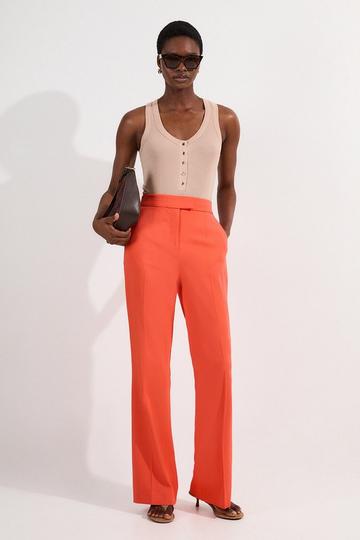 Polished Tailored Kick Flare Trouser coral