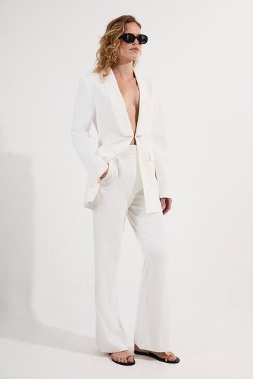 Polished Tailored Kick Flare Pants ivory