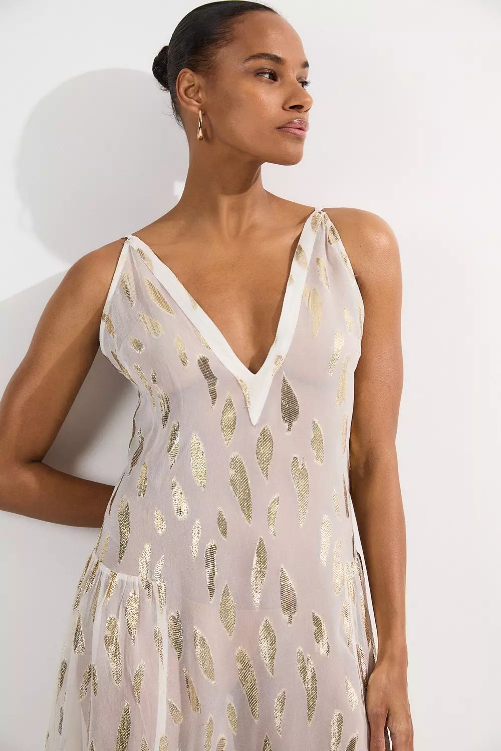 ◆KAREN MILLEN◆ ビーチメタリック シャツマキシドレス 日本未入荷☆Karen Millen メッシュマキシドレス (Karen Millen
