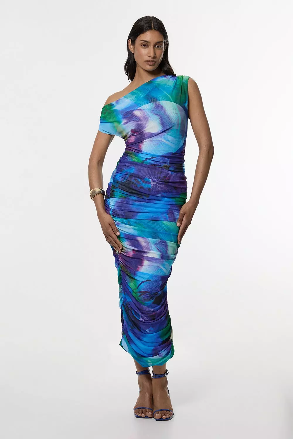 【KAREN MILLEN】プチメッシュジャージーワンショルダードレス bkk25222_purple_xl?$