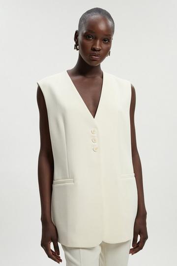 Compact Essential Tailored Waistcoat cream