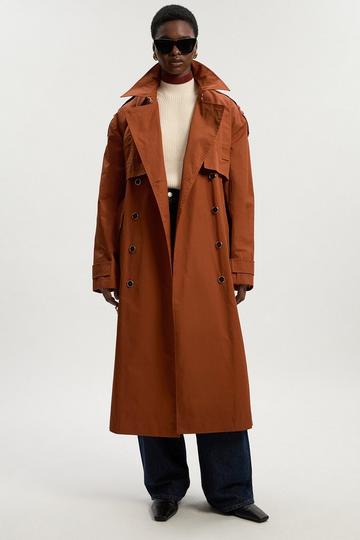 Relaxed Polished Trench Coat rust