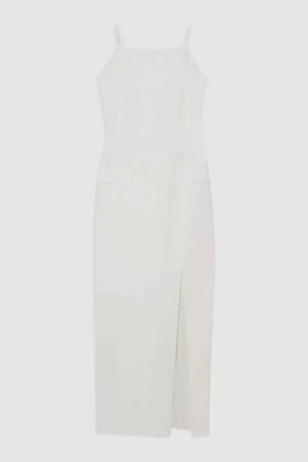 【KAREN MILLEN】コンパクト ストレッチスクエアネック ドレス Compact Stretch Stab Stitch Square Neck Tailored Pencil Maxi