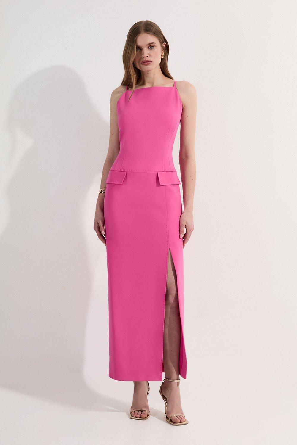 KAREN MILLEN* ストレッチ スクエアネック ペンシルドレス Square Neck Dresses | Karen Millen US